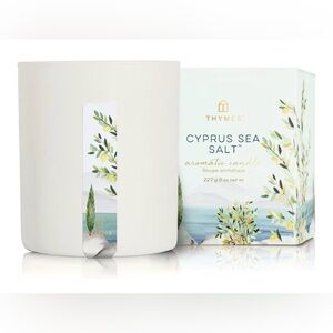 Thymes Scented Candles for a Fresh Home Fragrance (Cyprus Sea Salt, 8 oz)